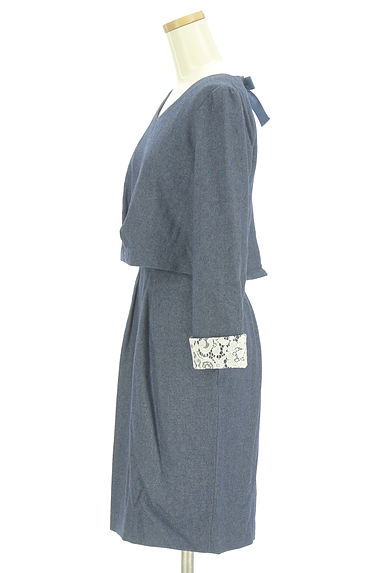 PROPORTION BODY DRESSING（プロポーションボディ ドレッシング）の古着「バックコンシャス膝丈起毛ワンピース（ワンピース・チュニック）」大画像３へ