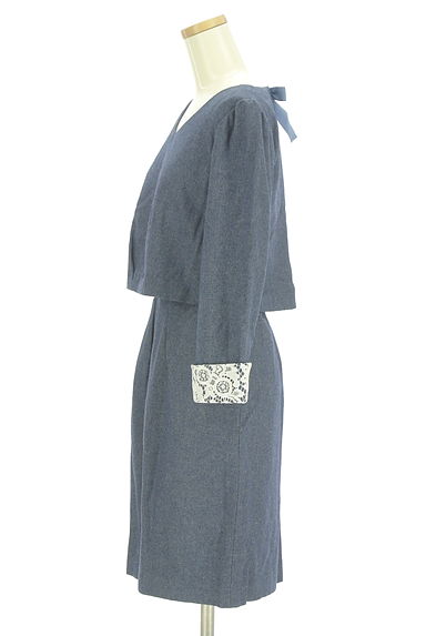 PROPORTION BODY DRESSING（プロポーションボディ ドレッシング）の古着「バックコンシャス膝丈起毛ワンピース（ワンピース・チュニック）」大画像３へ