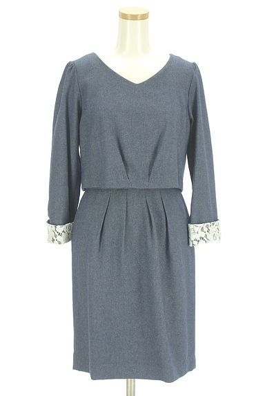 PROPORTION BODY DRESSING（プロポーションボディ ドレッシング）の古着「バックコンシャス膝丈起毛ワンピース（ワンピース・チュニック）」大画像１へ