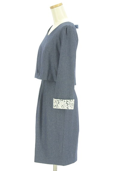PROPORTION BODY DRESSING（プロポーションボディ ドレッシング）の古着「バックコンシャス膝丈起毛ワンピース（ワンピース・チュニック）」大画像３へ