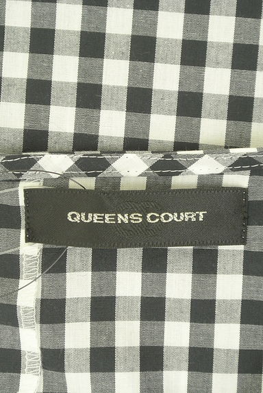 QUEENS COURT（クイーンズコート）の古着「ツイストパフスリーブチェック柄カットソー（カットソー・プルオーバー）」大画像６へ
