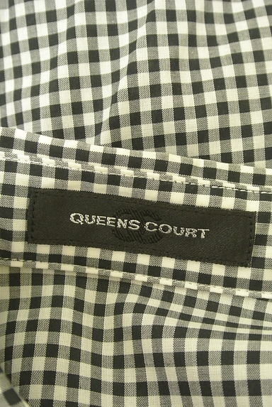 QUEENS COURT（クイーンズコート）の古着「ウエストリボン付きギンガムチェックペプラムシャツ（ブラウス）」大画像６へ