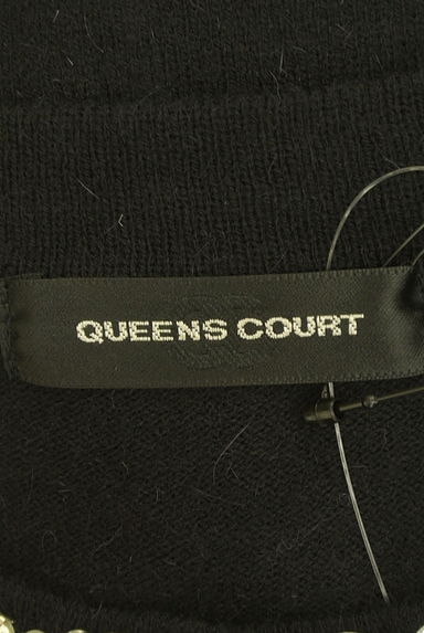 QUEENS COURT（クイーンズコート）の古着「ビジューネック5分袖ニット＋カーディガン（アンサンブル）」大画像６へ