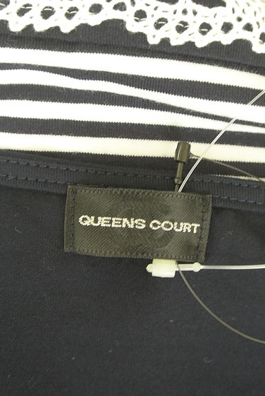 QUEENS COURT（クイーンズコート）の古着「ボーダー柄レース切替ロングプルオーバー（カットソー・プルオーバー）」大画像６へ