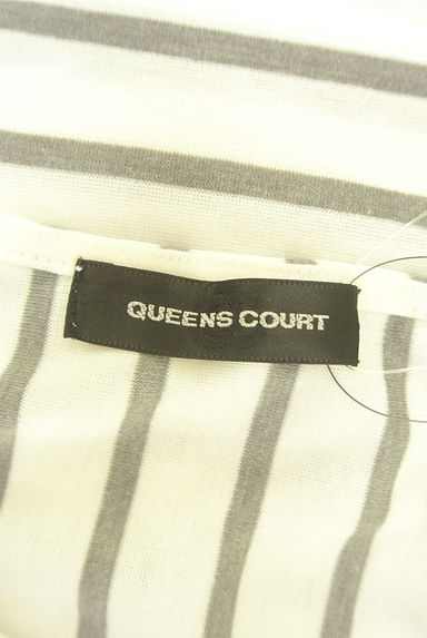 QUEENS COURT（クイーンズコート）の古着「ビジュー付きフレンチスリーブカットソー（カットソー・プルオーバー）」大画像６へ