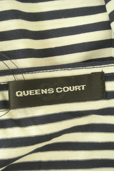 QUEENS COURT（クイーンズコート）の古着「ボーダー柄リボンネックプルオーバー（カットソー・プルオーバー）」大画像６へ