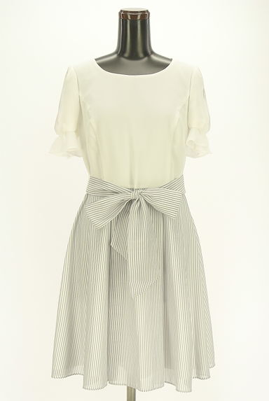 LAISSE PASSE（レッセパッセ）の古着「ベルト付きセパレート風ストライプワンピース（ワンピース・チュニック）」大画像１へ