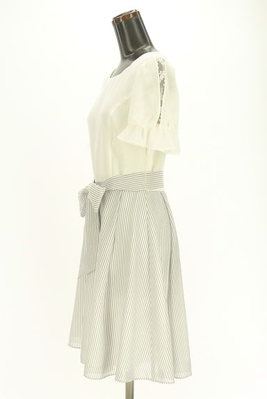 LAISSE PASSE（レッセパッセ）の古着「ベルト付きセパレート風ストライプワンピース（ワンピース・チュニック）」大画像３へ