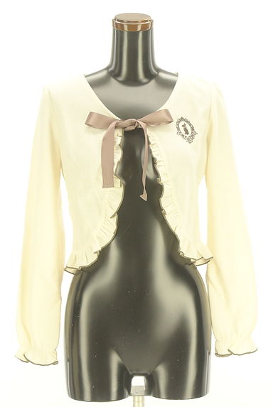 axes femme（アクシーズファム）の古着「フロントリボンフリルニットボレロ（カーディガン・ボレロ）」大画像１へ