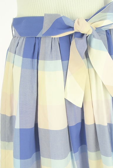 BLUE LABEL CRESTBRIDGE（ブルーレーベル・クレストブリッジ）の古着「リブニット切替ノースリチェックワンピース（ワンピース・チュニック）」大画像５へ