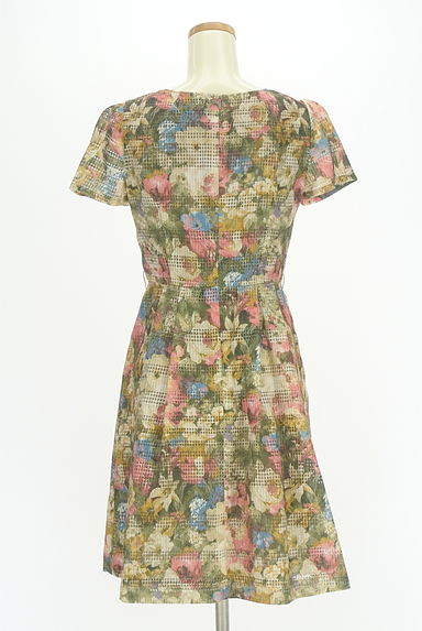 KarL Park Lane（カールパークレーン）の古着「透かしボーダー花柄膝丈ワンピース（ワンピース・チュニック）」大画像２へ