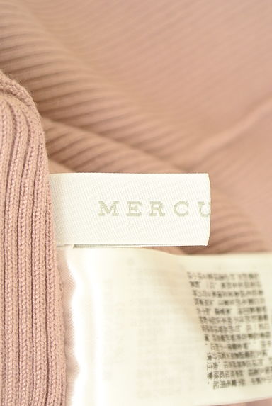 MERCURYDUO（マーキュリーデュオ）の古着「スリット入り切替パフスリーブリブニットワンピース（ワンピース・チュニック）」大画像６へ