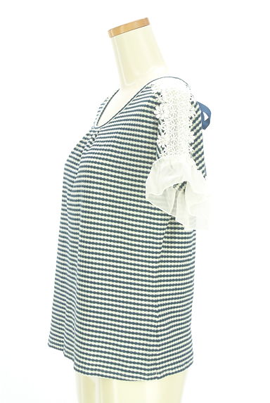 axes femme（アクシーズファム）の古着「バックリボンフレンチスリーブボーダーカットソー（カットソー・プルオーバー）」大画像３へ