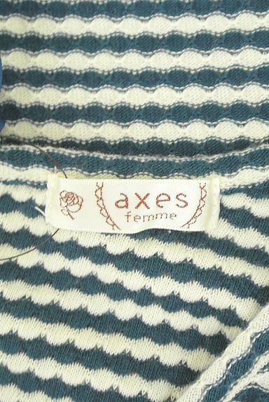 axes femme（アクシーズファム）の古着「バックリボンフレンチスリーブボーダーカットソー（カットソー・プルオーバー）」大画像６へ