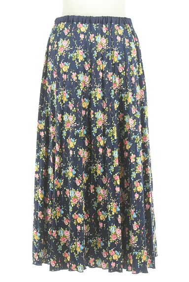 axes femme（アクシーズファム）の古着「ラップ風チュール切替花柄ベロアロングスカート（ロングスカート・マキシスカート）」大画像２へ