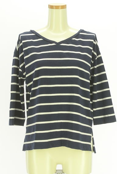 AZUL BY MOUSSY（アズールバイマウジー）の古着「９分袖ボーダーカットソー（カットソー・プルオーバー）」大画像１へ