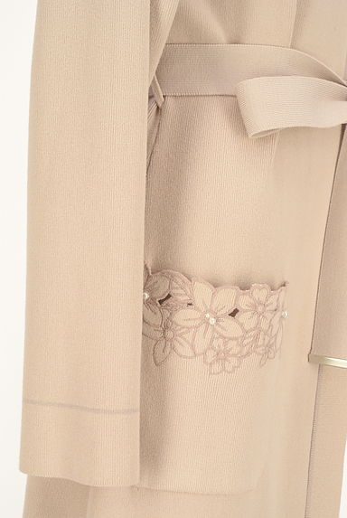 LAISSE PASSE（レッセパッセ）の古着「ベルト付き花刺繍ポケットロングニットカーディガン（カーディガン・ボレロ）」大画像５へ