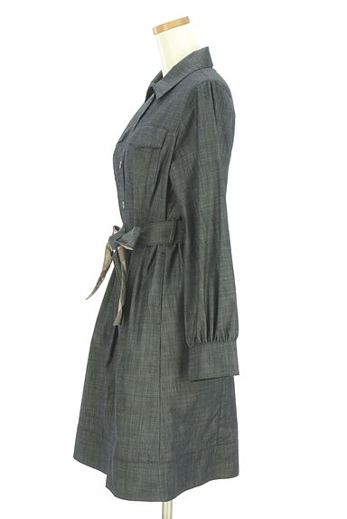 BLUE LABEL CRESTBRIDGE（ブルーレーベル・クレストブリッジ）の古着「リバーシブルベルト付き膝丈シャツワンピース（ワンピース・チュニック）」大画像３へ