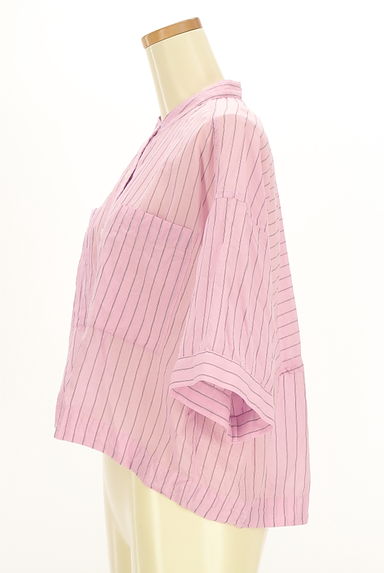 UNITED ARROWS（ユナイテッドアローズ）の古着「クロップド丈ストライプ柄ブラウス（ブラウス）」大画像３へ