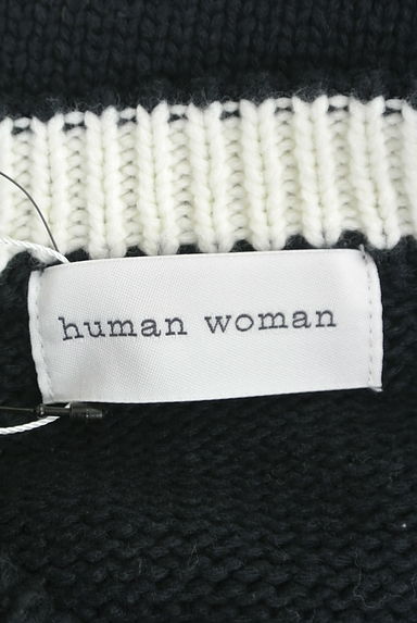 HUMAN WOMAN（ヒューマンウーマン）の古着「配色ショートニットトップス（ニット）」大画像６へ