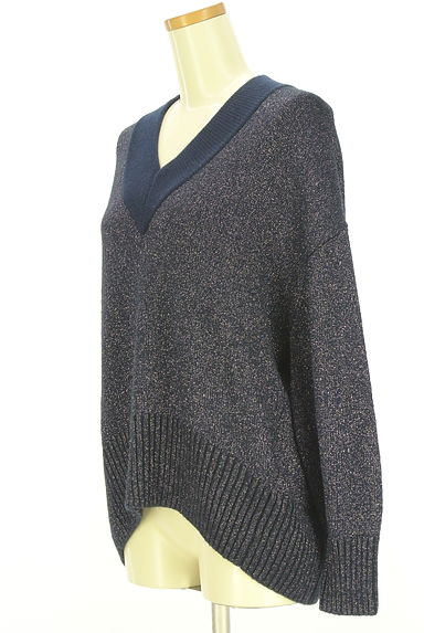 emmi atelier（エミ アトリエ）の古着「Vネックラメニットトップス（ニット）」大画像３へ