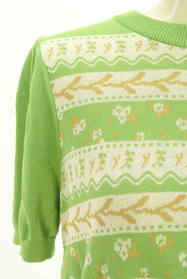 SM2（サマンサモスモス）の古着「レトロ柄ショートニットトップス（ニット）」大画像４へ