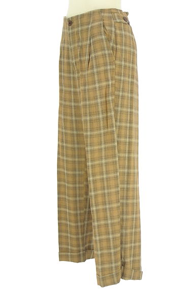 KATHARINE ROSS（キャサリンロス）の古着「チェック柄綿麻テーパードパンツ（パンツ）」大画像３へ