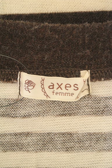 axes femme（アクシーズファム）の古着「レースラグランスリーブボーダーニット（ニット）」大画像６へ