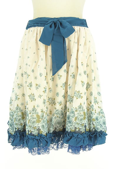 axes femme（アクシーズファム）の古着「ベルト付き裾フリル花柄シフォンスカート（スカート）」大画像１へ
