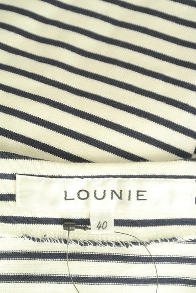 LOUNIE（ルーニィ）の古着「ダブルボタンノーカラーボーダージャケット（ジャケット）」大画像６へ