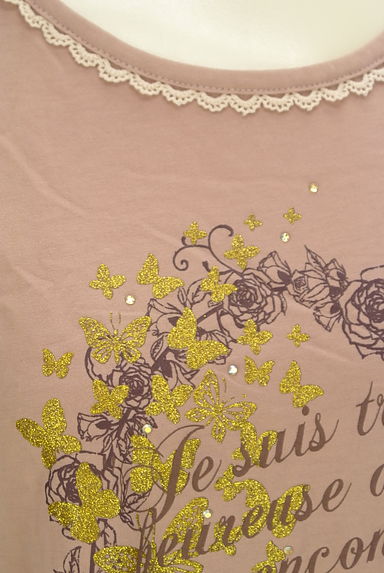 axes femme（アクシーズファム）の古着「ラメプリントフリルTシャツ（Ｔシャツ）」大画像４へ
