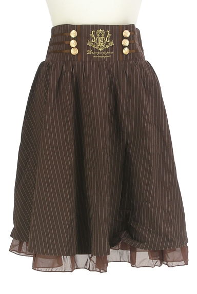 axes femme（アクシーズファム）の古着「膝丈ストライプ柄ハイウエストギャザースカート（スカート）」大画像１へ