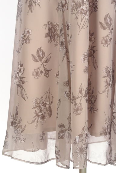 LAISSE PASSE（レッセパッセ）の古着「リブニット×花柄シフォンロングワンピース（ワンピース・チュニック）」大画像５へ
