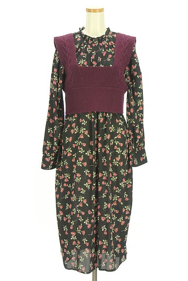axes femme（アクシーズファム）の古着「ニットベスト付きシフォンロングワンピース（ワンピース・チュニック）」大画像１へ
