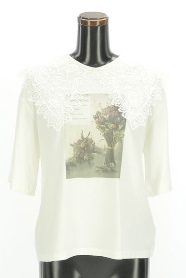 axes femme（アクシーズファム）の古着「レース襟プリントＴシャツ（Ｔシャツ）」大画像１へ