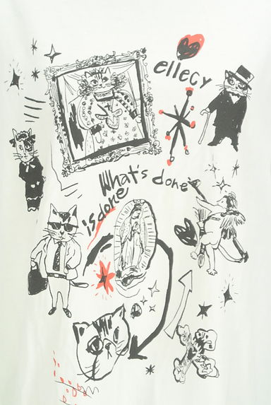 &ellecy（アンドエルシー）の古着「落書きプリントＴシャツ（Ｔシャツ）」大画像４へ