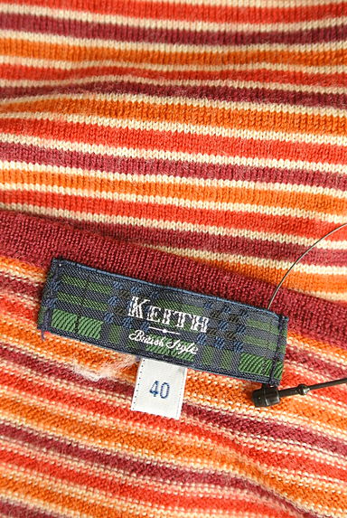 KEITH（キース）の古着「マルチボーダーニットトップス（ニット）」大画像６へ
