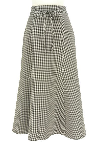 NATURAL BEAUTY BASIC（ナチュラルビューティベーシック）の古着「チェック柄シアサッカーフレアスカート（ロングスカート・マキシスカート）」大画像１へ