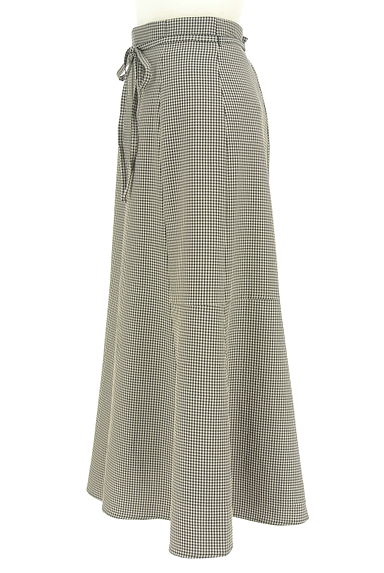 NATURAL BEAUTY BASIC（ナチュラルビューティベーシック）の古着「チェック柄シアサッカーフレアスカート（ロングスカート・マキシスカート）」大画像３へ