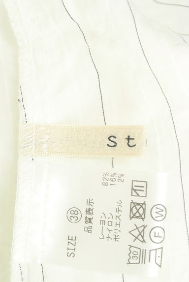 Stola.（ストラ）の古着「ボリューム袖ピンストライプシアーカットソー（カットソー・プルオーバー）」大画像６へ