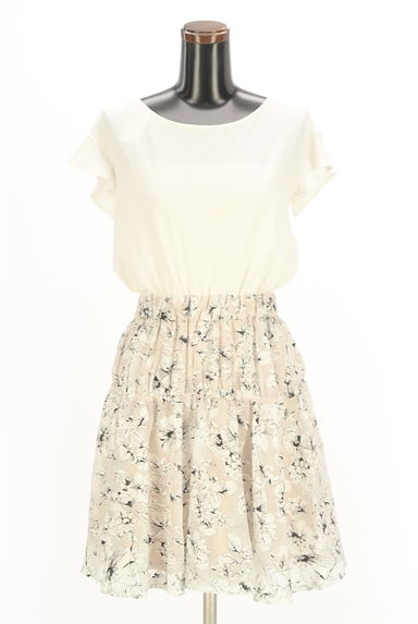 JILL by JILLSTUART（ジルバイジルスチュアート）の古着「花柄サテン切替膝丈ワンピース（ワンピース・チュニック）」大画像１へ