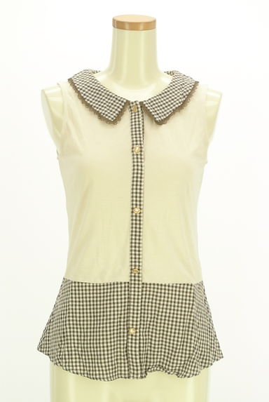 axes femme（アクシーズファム）の古着「ギンガムチェック切替ペプラムカットソー（カットソー・プルオーバー）」大画像１へ