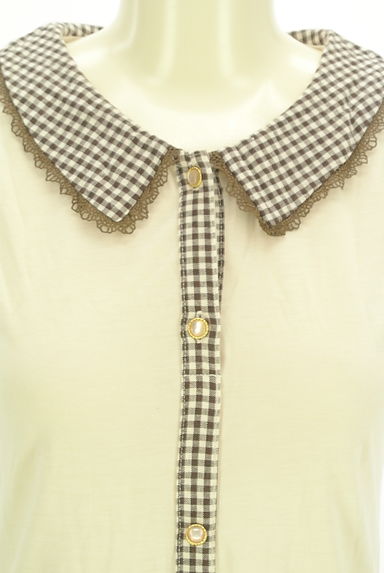 axes femme（アクシーズファム）の古着「ギンガムチェック切替ペプラムカットソー（カットソー・プルオーバー）」大画像４へ