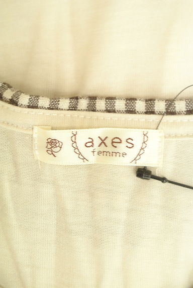 axes femme（アクシーズファム）の古着「ギンガムチェック切替ペプラムカットソー（カットソー・プルオーバー）」大画像６へ