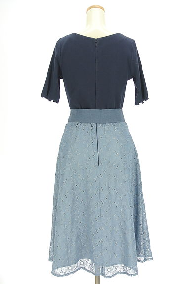 PROPORTION BODY DRESSING（プロポーションボディ ドレッシング）の古着「リブ×花柄刺繍シアーレース膝下ワンピース（ワンピース・チュニック）」大画像２へ