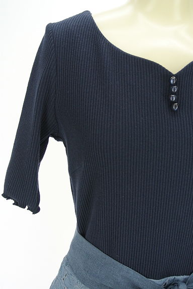 PROPORTION BODY DRESSING（プロポーションボディ ドレッシング）の古着「リブ×花柄刺繍シアーレース膝下ワンピース（ワンピース・チュニック）」大画像４へ