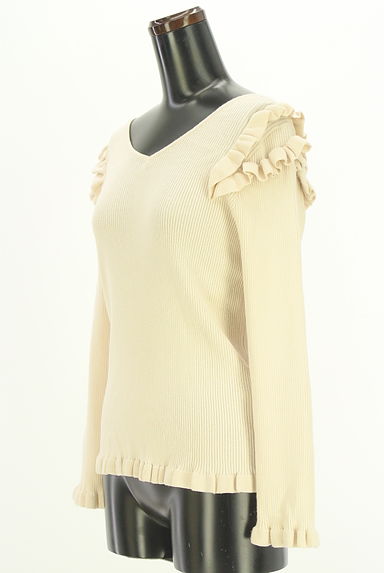 WILLSELECTION（ウィルセレクション）の古着「バックリボンフリルリブニットトップス（ニット）」大画像３へ