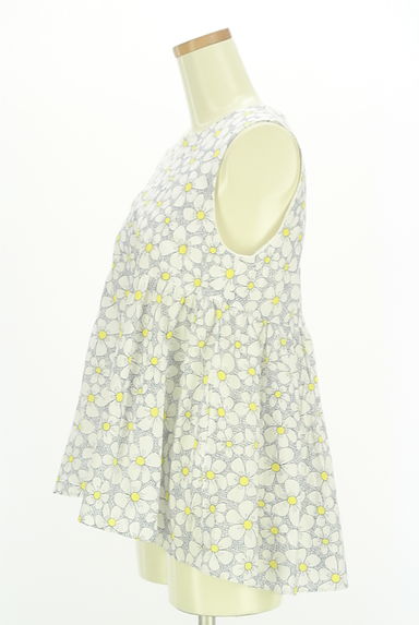 To b. by agnes b.（トゥービーバイアニエスベー）の古着「花柄ペプラムカットソー（カットソー・プルオーバー）」大画像３へ