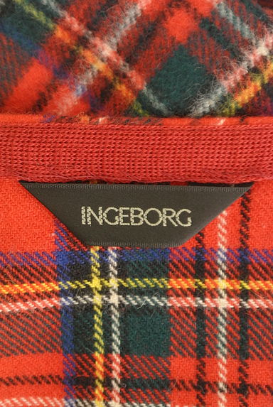 INGEBORG（インゲボルグ）の古着「チェック柄フリンジウールラップスカート（ロングスカート・マキシスカート）」大画像６へ