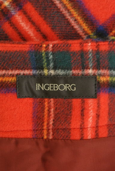 INGEBORG（インゲボルグ）の古着「チェック柄フリンジウールロングスカート（ロングスカート・マキシスカート）」大画像６へ